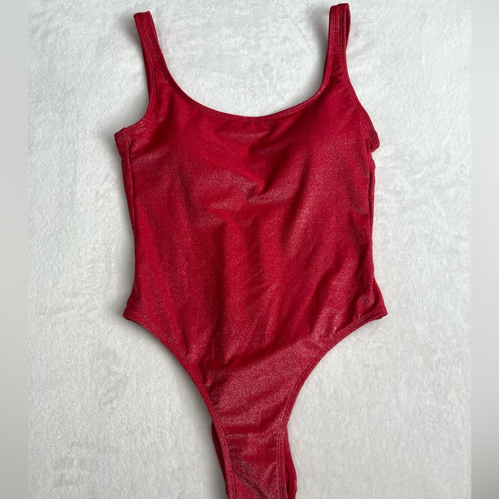 Red Shimmer one piece swimsuit